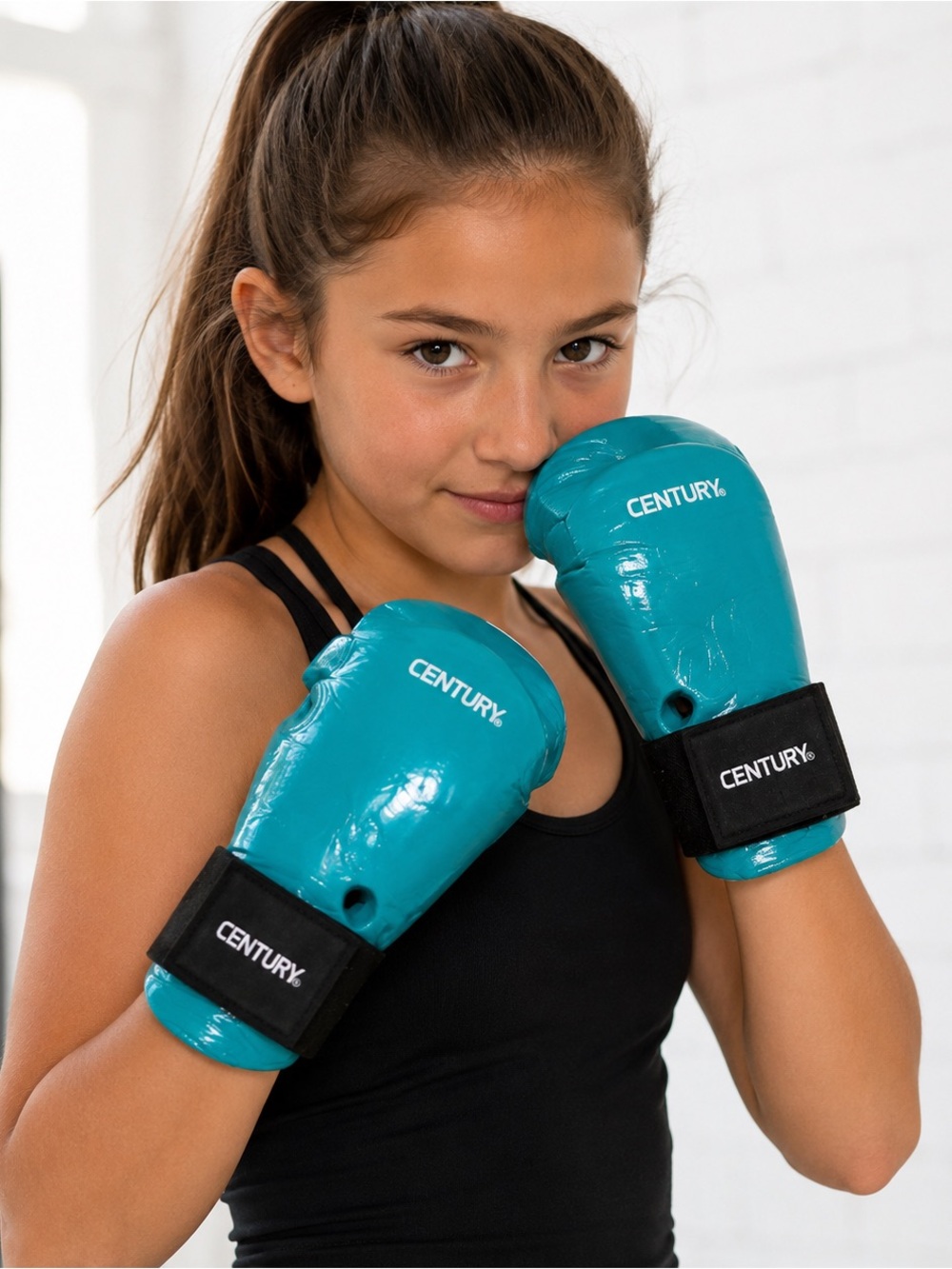 Century Youth Boxing Training Gloves Teal Pair Sparring Mitts